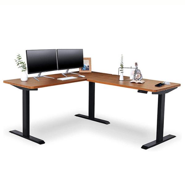 Bamboo Electric Height-Adjustable Lift-Up Coffee Table Computer Desk for Home