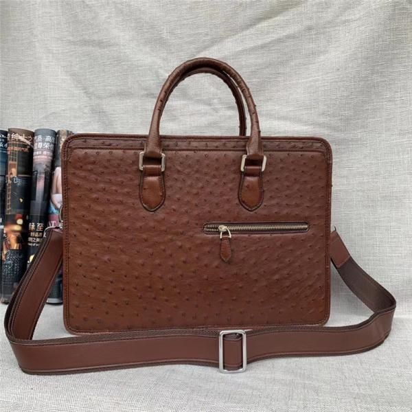 Authentic Real True Ostrich Skin Businessmen Large Laptop Briefcase Shoulder Bag