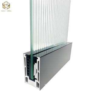 China Frameless Tempered Glass Aluminum Fence Panels Modern Slim Profile on sale