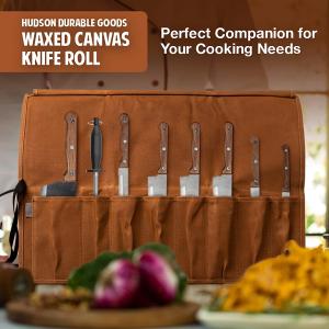 Durable Knife Roll Bag Canvas Carrying Case For Kitchen