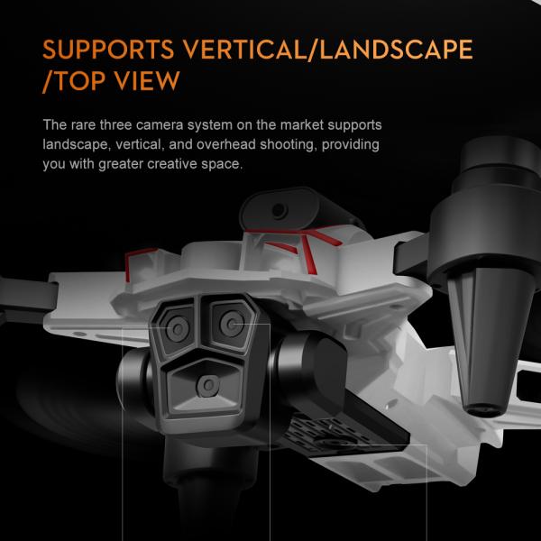 2.4G Frequency K12 Max Drone Wifi FPV RC Drones with Remote Control Video Quadcopter Toy and Three Pro 4K HD Camera