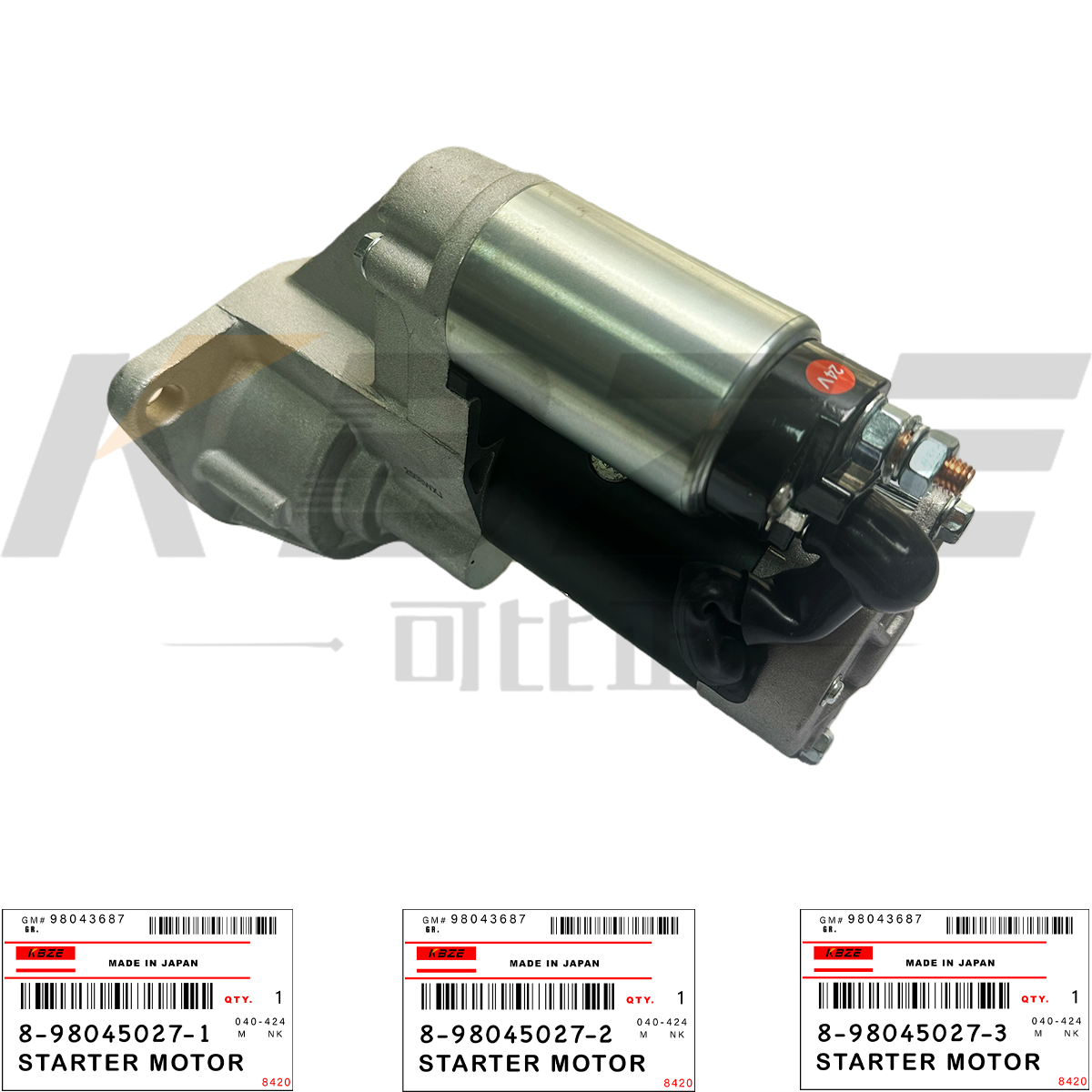 KBZE 8-98045027-2 ISUZU 4JJ1 8-98045027-1 8-98045027-3 STARTER MOTOR ASSY 24V 11T 3.5KW FOR CX130 CX160 ZX110 ZX140 ZX160 EXCAVATOR