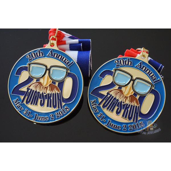 Quality Custom Tom'S Run Metal Award Medals Soft Enamel Shiny Gold Or Brass Plating wholesale