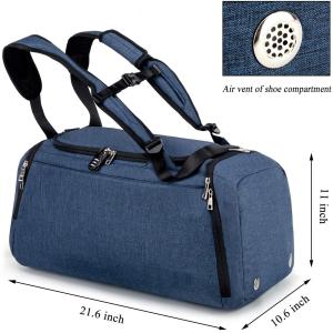 Gym Weekender Oversized Travel Duffel Bag With Shoe Pouch Wet Pocket