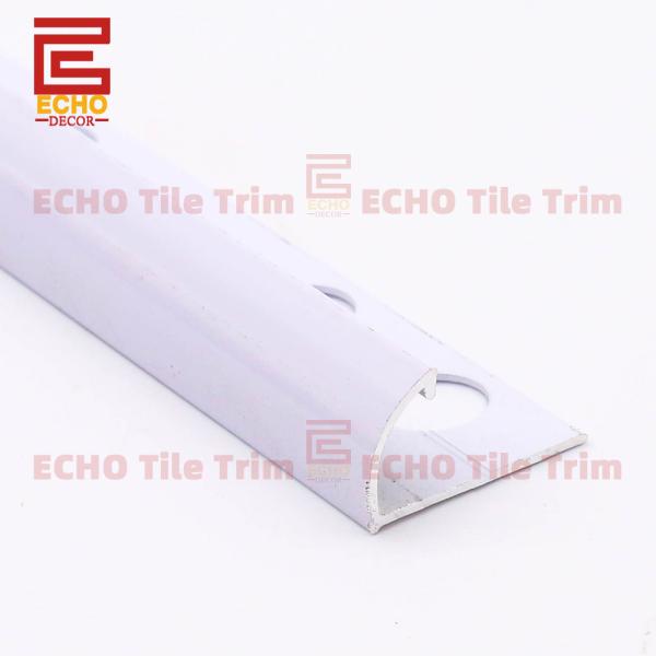 White Metal Round Edge Aluminum Tile Trim Transition Strip For Tile