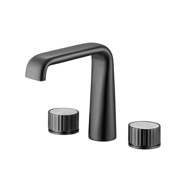 Quality Widespread 3 Hole Two Hand Bathroom Sink Faucet 200mm Width wholesale