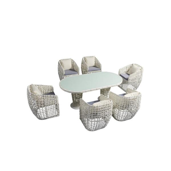 Quality 6 Seater 1.97" Cushion Thickness Outdoor Table Chairs wholesale