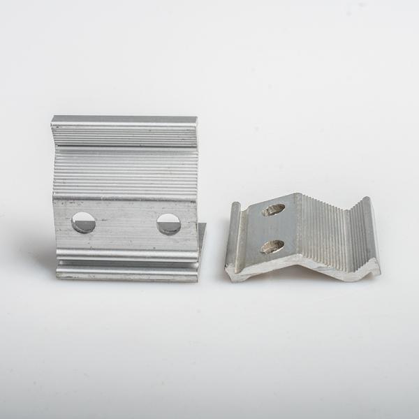 6005 T5 Aluminium Machining Parts 30~50mm Thin Film Solar Panel Clamps