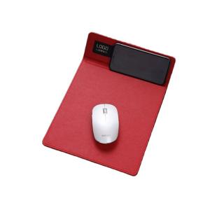 Wireless LED PU Leather Washable Mouse Pad With Mobile Charger