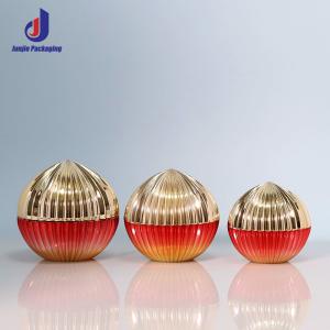 Red Gold Gradient Plastic Cosmetic Bottles 50g Cream Jar Sphere Shape Acrylic