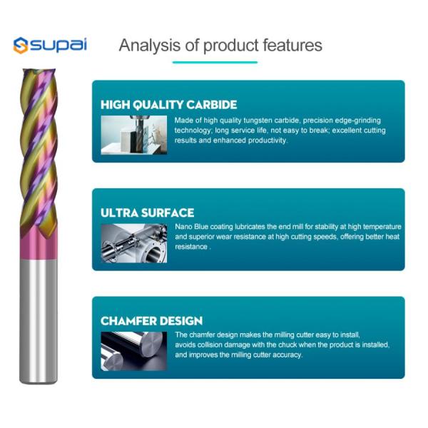 Tungsten Steel End Mill 4 Flute Straight Endmill Cnc Profile Cutter End Milling Cutter D1-D20 For Stainless Steel Mil