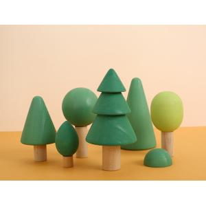 Rainbow 7cm Forest Trees Wooden Tree Blocks Non Toxic Wooden Blocks