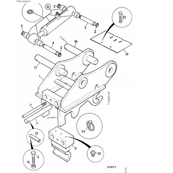JS200 JS210 JS220 Excavator Undercarriage Spare Parts Hydraulic Quick Hitch