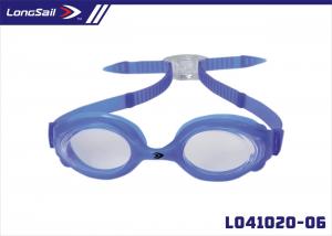Cheap custom safety blue Anti-fog germproof kids silicone swimming goggles for Junior Children for sale