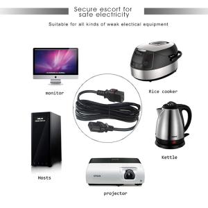 Lockable C19 to C13 AC Power Cord 1M PVC Cable ROHS Certified