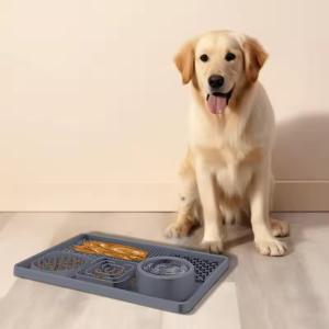 All in One Dog Lick Mats Rectangle Dog Slow Feeder Mat Eco Friendly With Suction