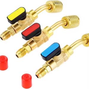 R410A R134A Adapter 1/4\" Air Conditioning Refrigerant Ball Valve Adapter New