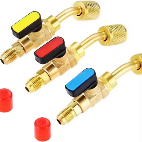 R410A R134A Adapter 1/4\" Air Conditioning Refrigerant Ball Valve Adapter New