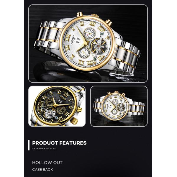 Hardlex Glass Automatic Tourbillon Watch High Hardness Stable Performance