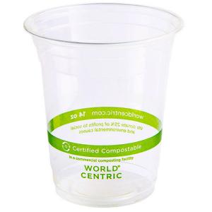 Logo Printed Compostable Cups Clear Environmentally Friendly Plastic Cups 20oz
