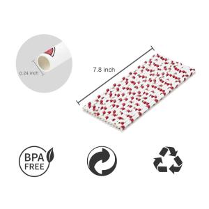 1/4 inch Beverage Watermelon Paper Straws For Juices Drinks