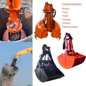 Antiwear Round Excavator Clamshell Bucket , Hydraulic Shell Excavator Sand