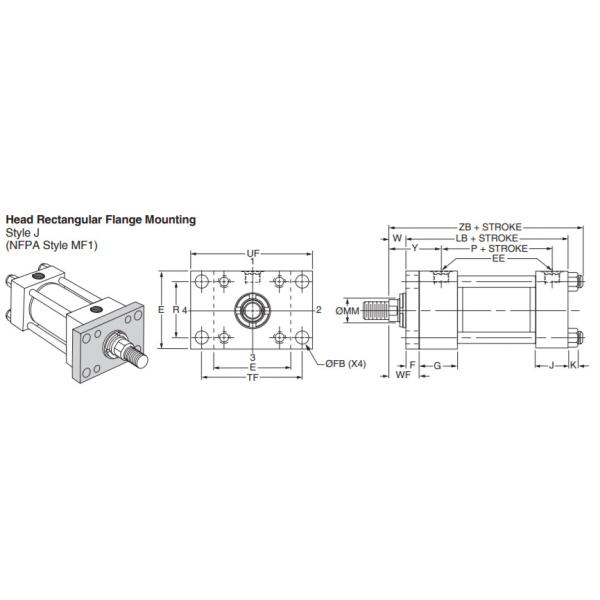 Both Ends Hydraulic Oil Cylinder TRH1.50MF1LT14X18.00 Primary Seal 20MPa