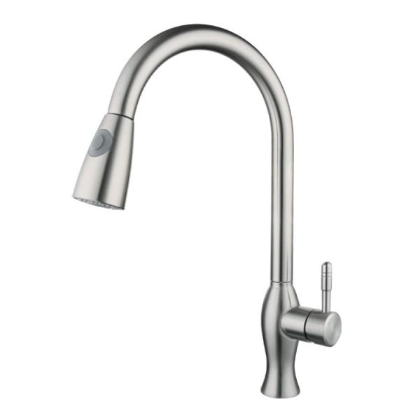PVD NANO Single Handle Pull Down Kitchen Faucet Tap Brushed Mixer
