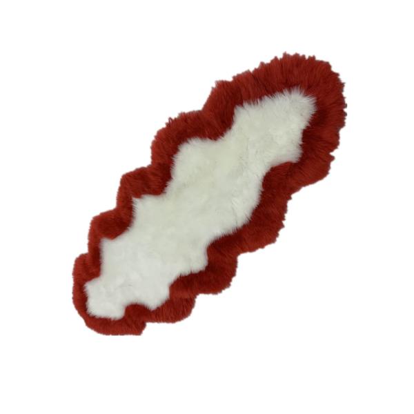 Quality Imitation Washable Sheepskin Rugs Dyed White Red wholesale