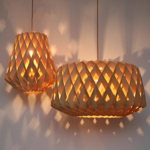 Wooden pendant light Creative Simple Nordic wood hanging lamp design for coffee