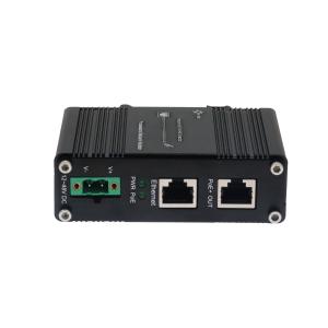 Industrial 2.5G PoE+ Injector 12 - 48VDC Power Input