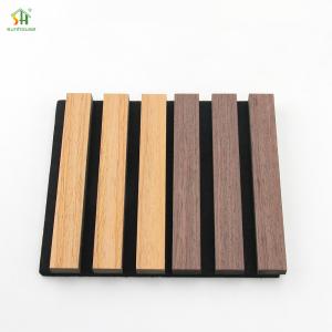 Customized 550kg/m3 ~ 880kg/m3 Density Black MDF+Polyester Fiber Acoustic Slat