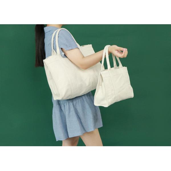 Quality Two different sizes design polyester white canvas tote bag suits wholesale