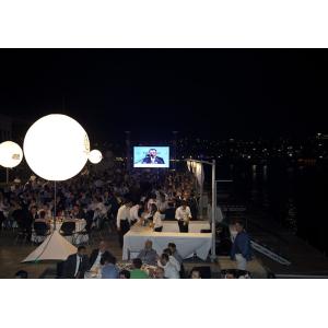 2.5m White Attractive Round Inflatable Helium Balloon with RGB LED Lighting