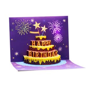 Artificial Style 3D Pop Up Greeting Card with Customized Logo and Blank Message
