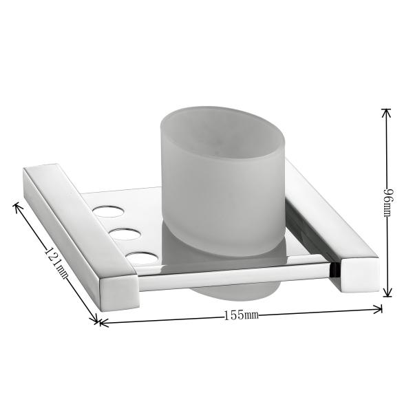 Satin Bathroom Tumbler Holders Foursquare Polished Wall Mounted Toothbrush Holder