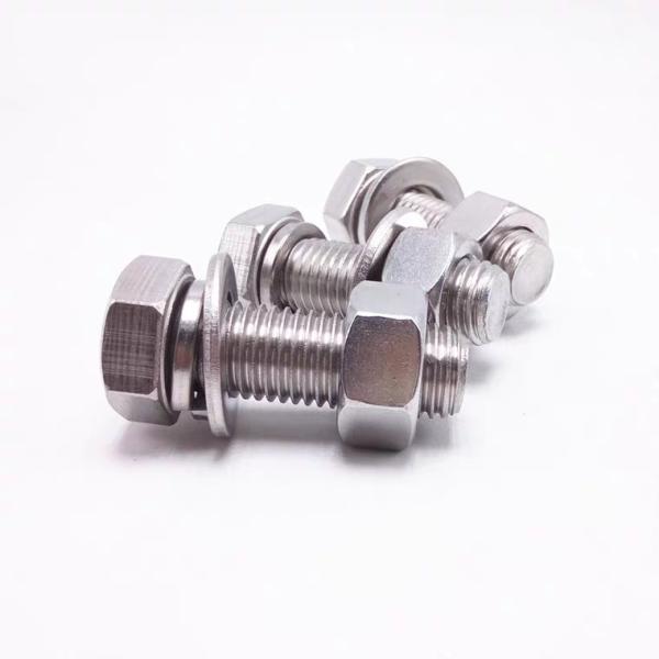 Plain Finish Stainless Steel Hex Head Bolts Nuts Washers with Customizable Options