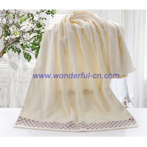 Customized soft holiday big blue bath towels with dobby