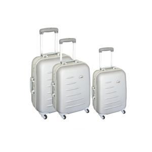 China 4 Wheel Iron Frame Hard Case Carry On Luggage Set Of 3 Plastic Handle Supported on sale