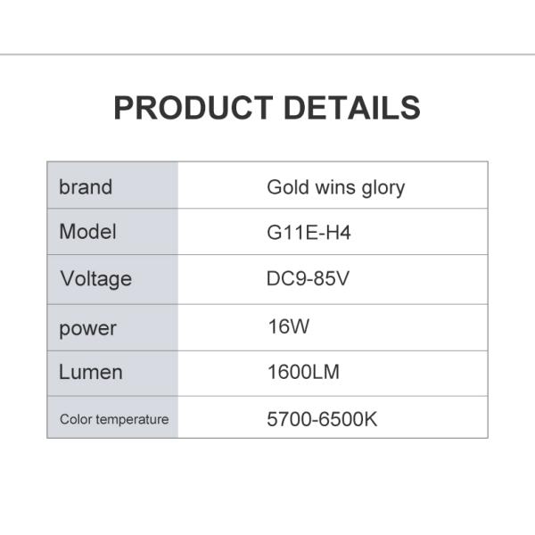 1600LM Motorcycle Auxiliary Driving Lights 5700K-6500K Auxiliary Driving Lamps