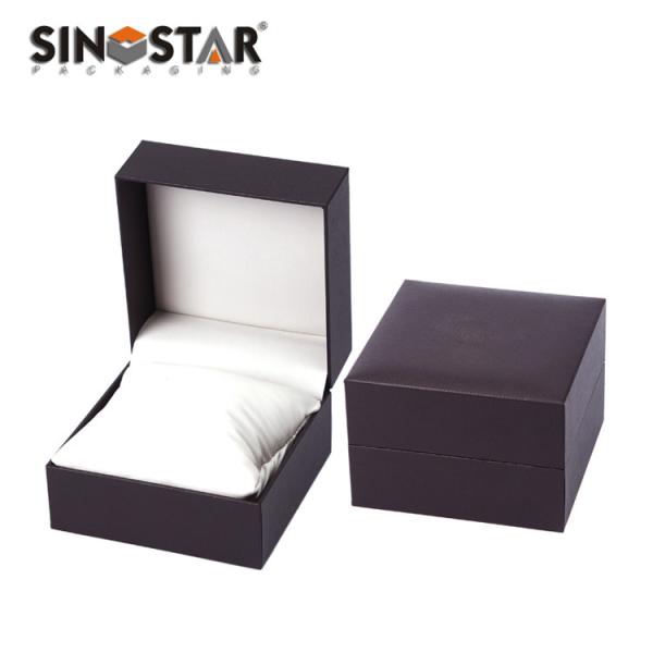 Quality Single Watch Box with Snap Button Closure Classic and Scratch Resistant Features wholesale