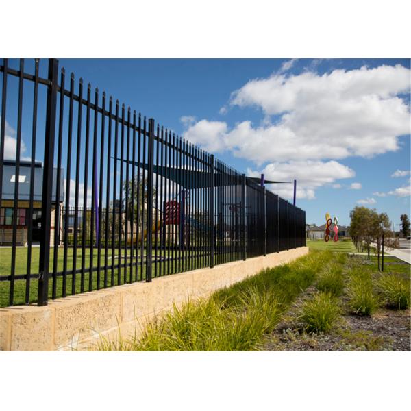 Boundary protection welded galvanized steel temporary picket fence tubular