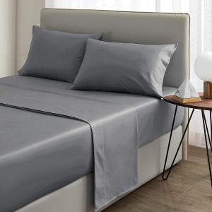 200TC Cotton Bed Sheet Set with Deep Mattress Pockets All-Season Full Length