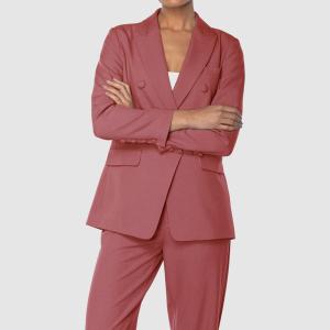 Brick Red Formal Stylish Womens Suits For Office Wear Formal Blazer And Pant Set