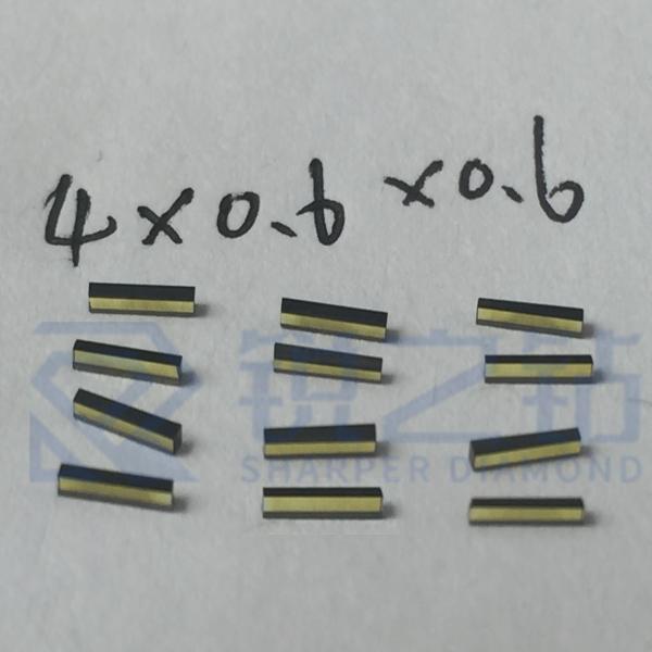 SCD11 4x0.6x0.6mm Yellow HPHT Diamond Plate With Full Four 90 Degree Corners