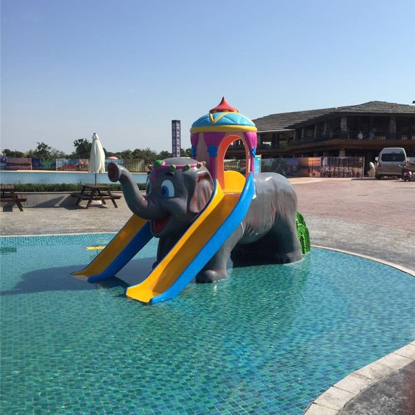 Aqua Park Swimming Pool Fiberglass Equipment Elephant Water Slide for Kids