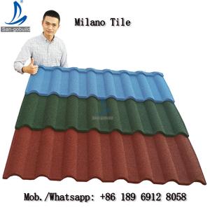 Sangobuild Milano Types Roof Tile Brick Red Color Stone Coated Roof Tiles In