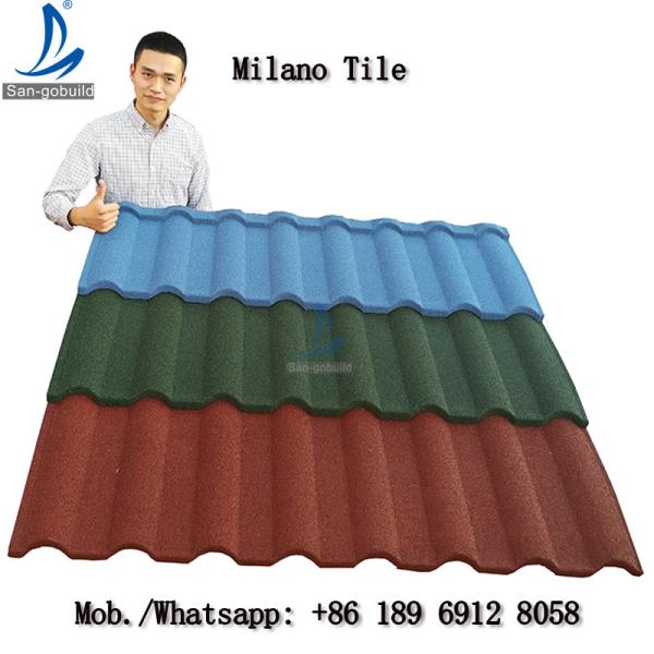 Sangobuild Milano Types Roof Tile Brick Red Color Stone Coated Roof Tiles In