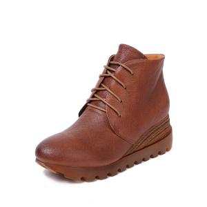 S310 Autumn And Winter New Leather Short Boots Original Handmade Lace-Up