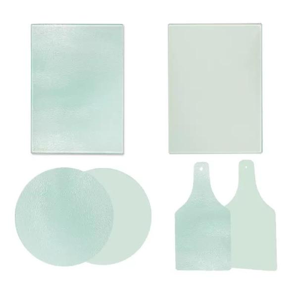 Various Shape Sublimation Glass Chopping Board Heat Resistance Sublimation Glass Cutting Board Blanks